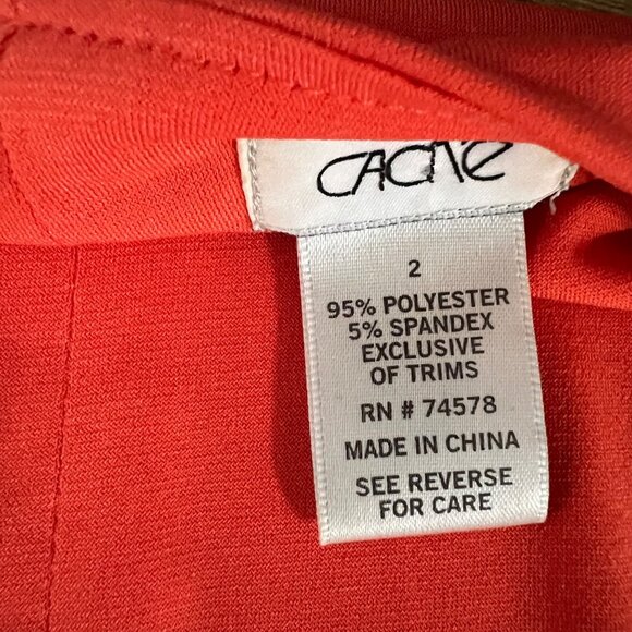 Cache Orange Office Siren Sleeveless Faux Wrap Dress With Gold Accent Si… - Picture 2 of 11